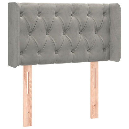 vidaXL Kopfteil mit Ohren Hellgrau 83x16x78/88 cm Samt