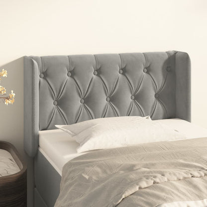 vidaXL Kopfteil mit Ohren Hellgrau 83x16x78/88 cm Samt