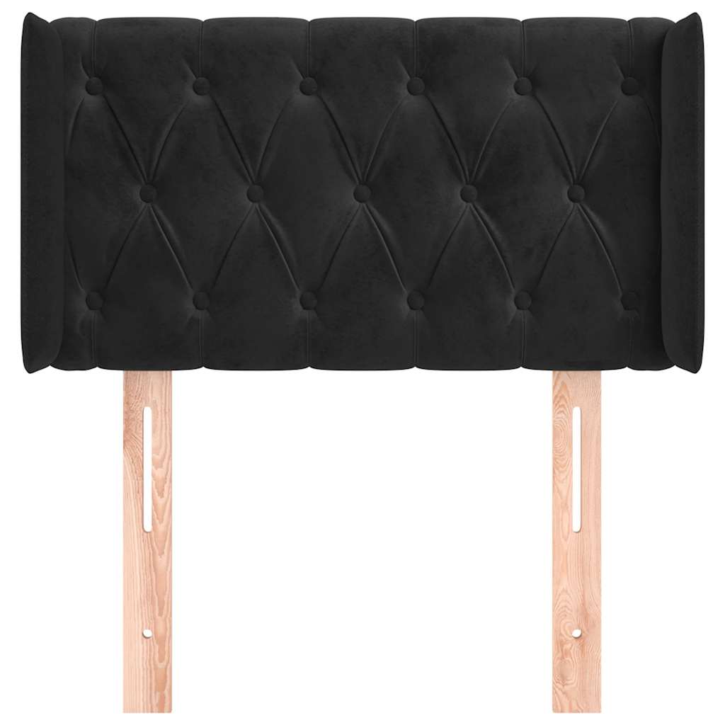 vidaXL Kopfteil mit Ohren Schwarz 83x16x78/88 cm Samt
