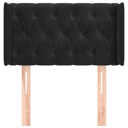 vidaXL Kopfteil mit Ohren Schwarz 83x16x78/88 cm Samt