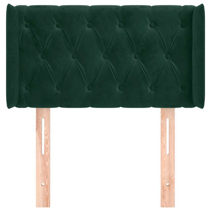 vidaXL Kopfteil mit Ohren Dunkelgrün 83x16x78/88 cm Samt