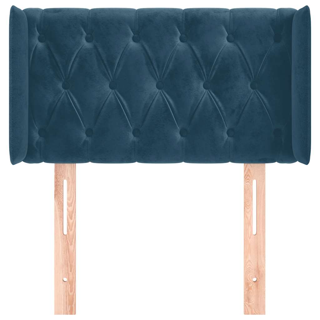 vidaXL Kopfteil mit Ohren Dunkelblau 83x16x78/88 cm Samt