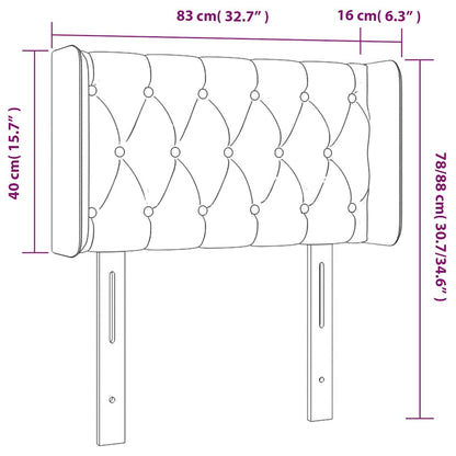 vidaXL Kopfteil mit Ohren Dunkelblau 83x16x78/88 cm Samt