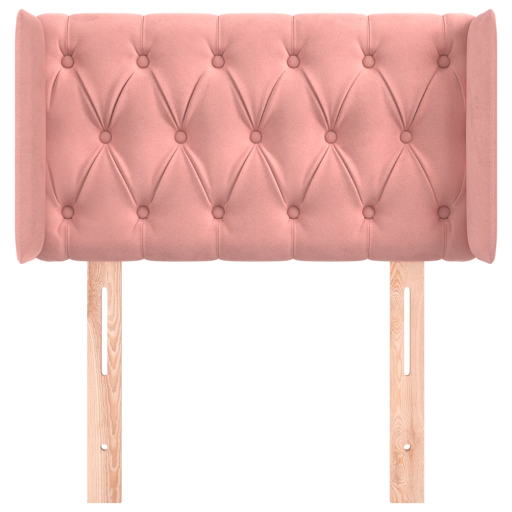 vidaXL Kopfteil mit Ohren Rosa 83x16x78/88 cm Samt