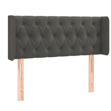 vidaXL Kopfteil mit Ohren Dunkelgrau 93x16x78/88 cm Samt