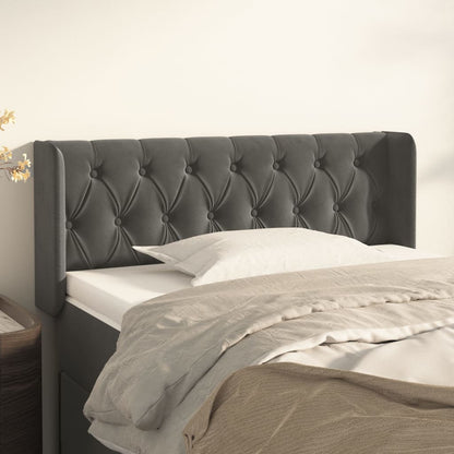 vidaXL Kopfteil mit Ohren Dunkelgrau 93x16x78/88 cm Samt