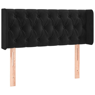 vidaXL Kopfteil mit Ohren Schwarz 93x16x78/88 cm Samt