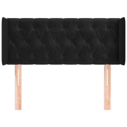 vidaXL Kopfteil mit Ohren Schwarz 93x16x78/88 cm Samt