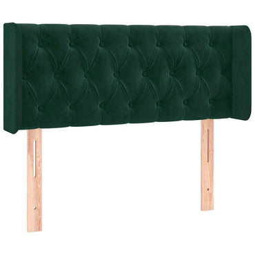 vidaXL Kopfteil mit Ohren Dunkelgrün 93x16x78/88 cm Samt