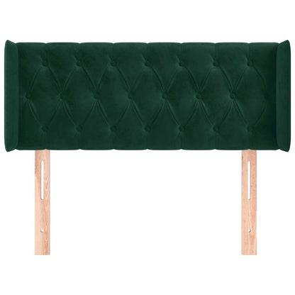 vidaXL Kopfteil mit Ohren Dunkelgrün 93x16x78/88 cm Samt