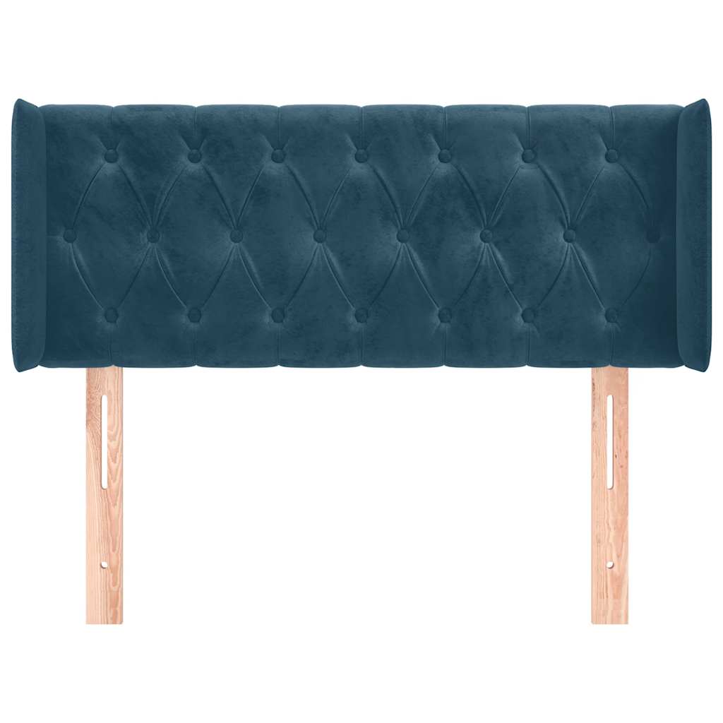vidaXL Kopfteil mit Ohren Dunkelblau 93x16x78/88 cm Samt