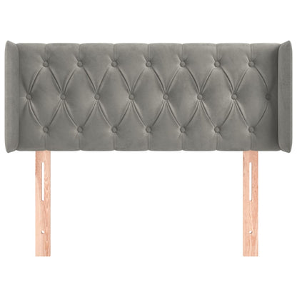 vidaXL Kopfteil mit Ohren Hellgrau 103x16x78/88 cm Samt