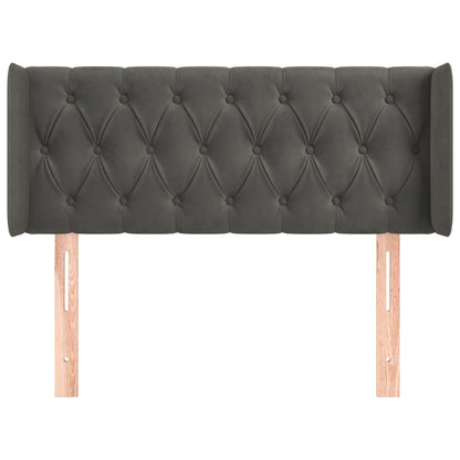 vidaXL Kopfteil mit Ohren Dunkelgrau 103x16x78/88 cm Samt
