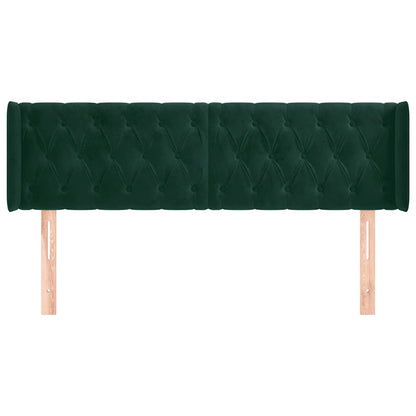 vidaXL Kopfteil mit Ohren Dunkelgrün 147x16x78/88 cm Samt