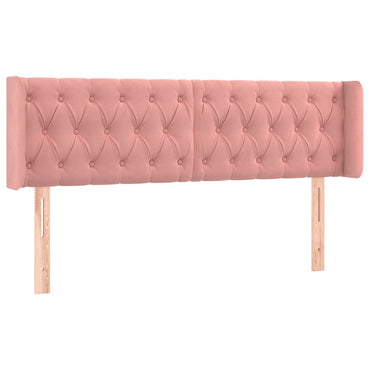 vidaXL Kopfteil mit Ohren Rosa 147x16x78/88 cm Samt