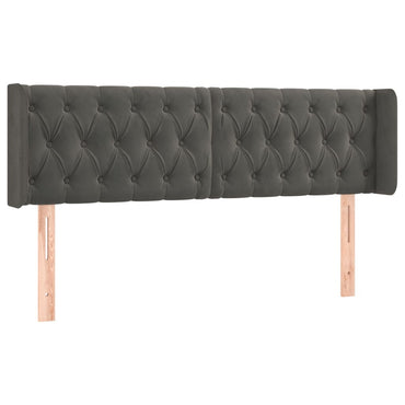 vidaXL Kopfteil mit Ohren Dunkelgrau 163x16x78/88 cm Samt