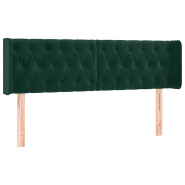 vidaXL Kopfteil mit Ohren Dunkelgrün 163x16x78/88 cm Samt