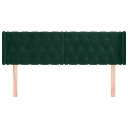 vidaXL Kopfteil mit Ohren Dunkelgrün 163x16x78/88 cm Samt