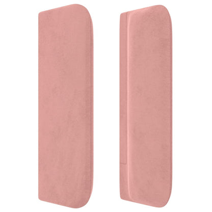 vidaXL Kopfteil mit Ohren Rosa 163x16x78/88 cm Samt