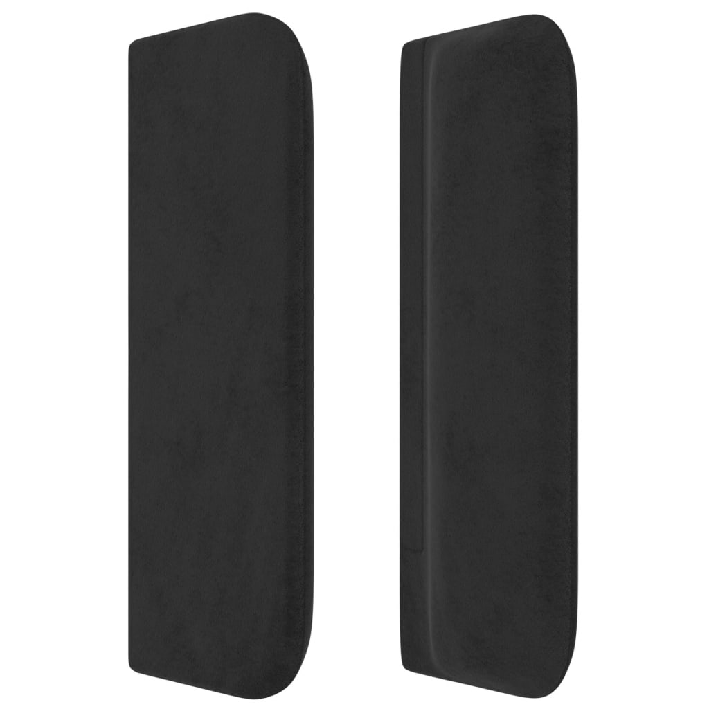 vidaXL Kopfteil mit Ohren Schwarz 183x16x78/88 cm Samt