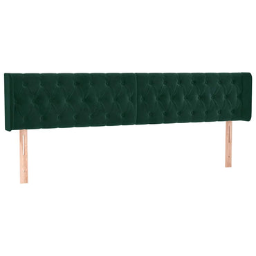 vidaXL Kopfteil mit Ohren Dunkelgrün 183x16x78/88 cm Samt