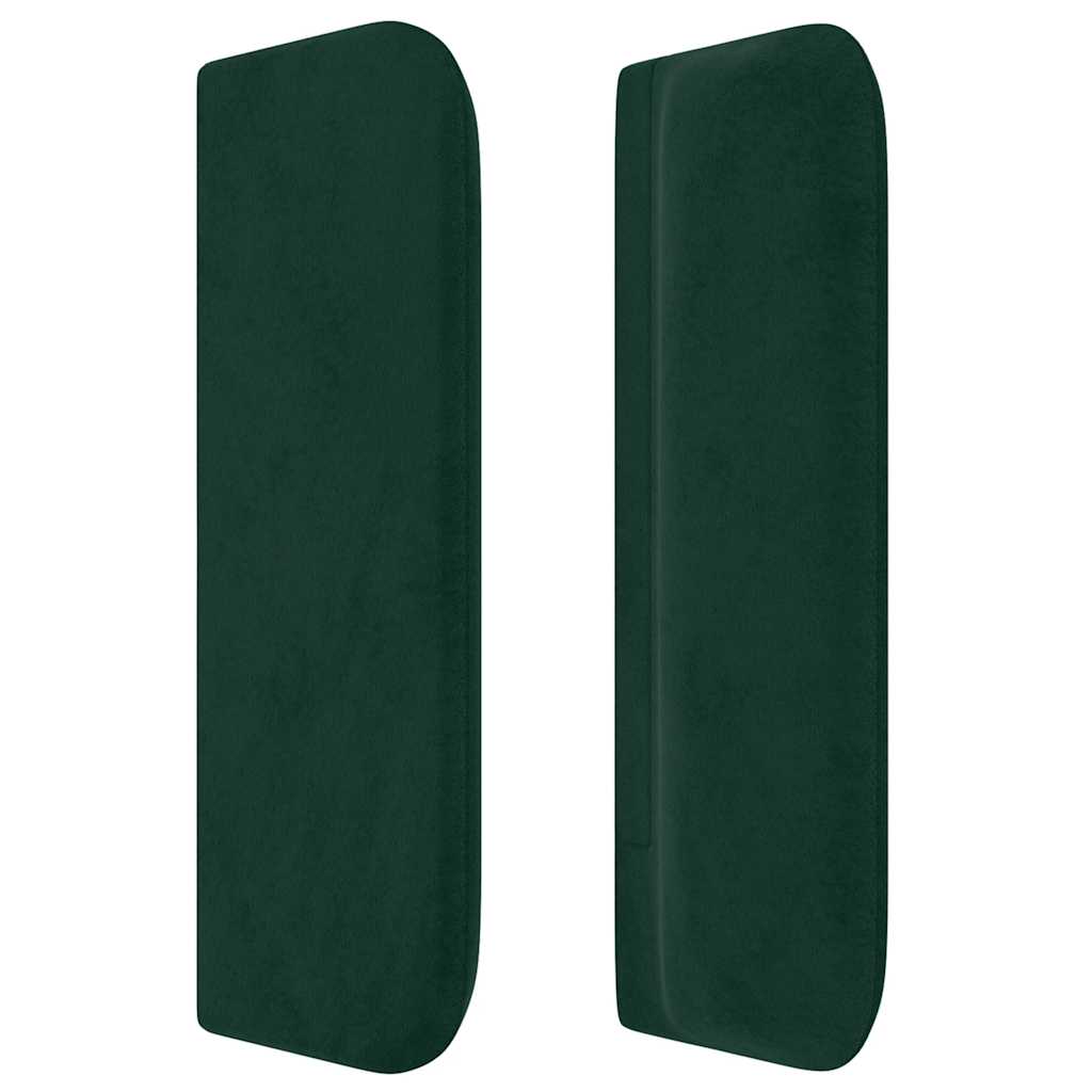 vidaXL Kopfteil mit Ohren Dunkelgrün 183x16x78/88 cm Samt