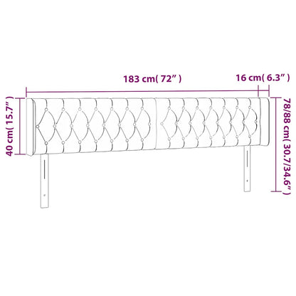 vidaXL Kopfteil mit Ohren Dunkelgrün 183x16x78/88 cm Samt