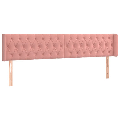vidaXL Kopfteil mit Ohren Rosa 183x16x78/88 cm Samt