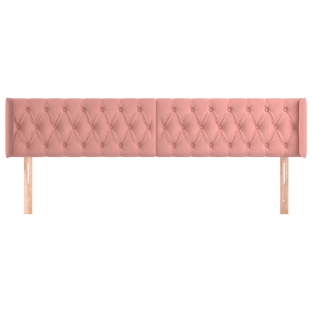 vidaXL Kopfteil mit Ohren Rosa 183x16x78/88 cm Samt