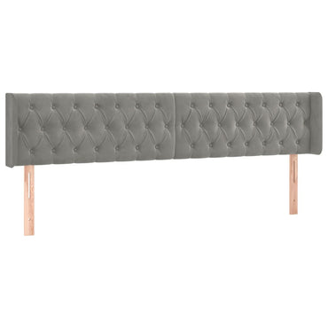 vidaXL Kopfteil mit Ohren Hellgrau 203x16x78/88 cm Samt