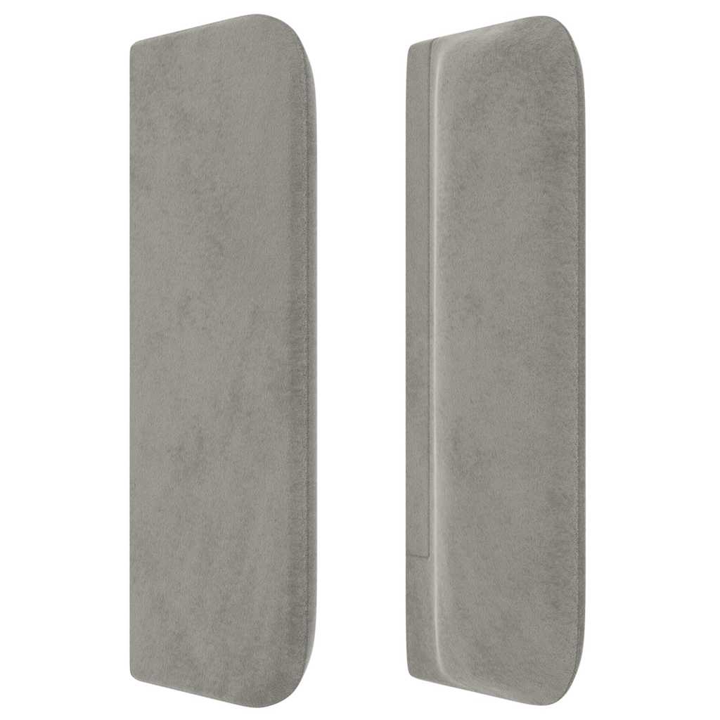 vidaXL Kopfteil mit Ohren Hellgrau 203x16x78/88 cm Samt