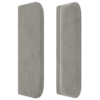 vidaXL Kopfteil mit Ohren Hellgrau 203x16x78/88 cm Samt