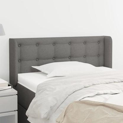 vidaXL Kopfteil mit Ohren Dunkelgrau 93x16x78/88 cm Stoff