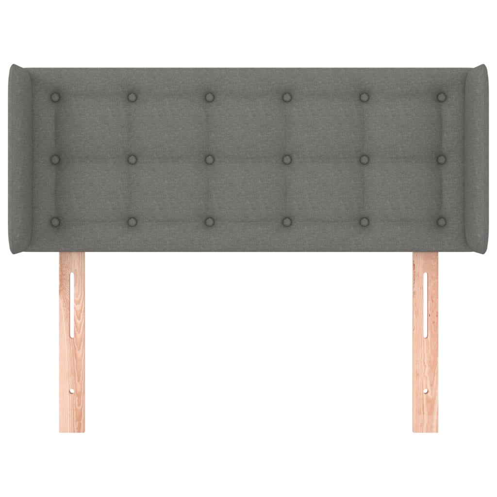 vidaXL Kopfteil mit Ohren Dunkelgrau 103x16x78/88 cm Stoff