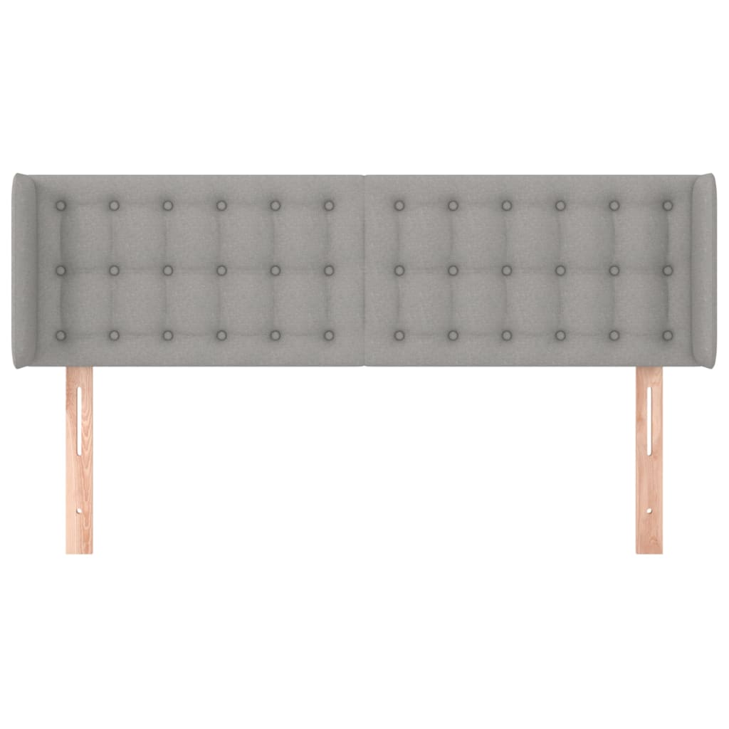 vidaXL Kopfteil mit Ohren Hellgrau 147x16x78/88 cm Stoff