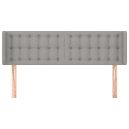 vidaXL Kopfteil mit Ohren Hellgrau 147x16x78/88 cm Stoff