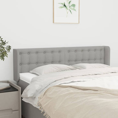 vidaXL Kopfteil mit Ohren Hellgrau 147x16x78/88 cm Stoff