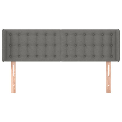 vidaXL Kopfteil mit Ohren Dunkelgrau 147x16x78/88 cm Stoff