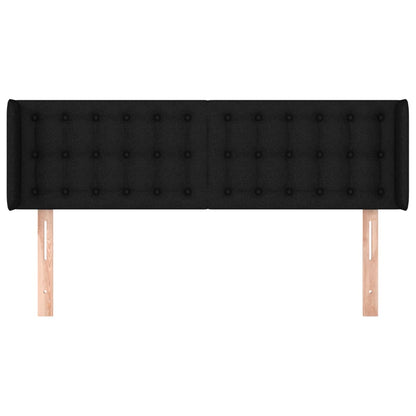 vidaXL Kopfteil mit Ohren Schwarz 147x16x78/88 cm Stoff