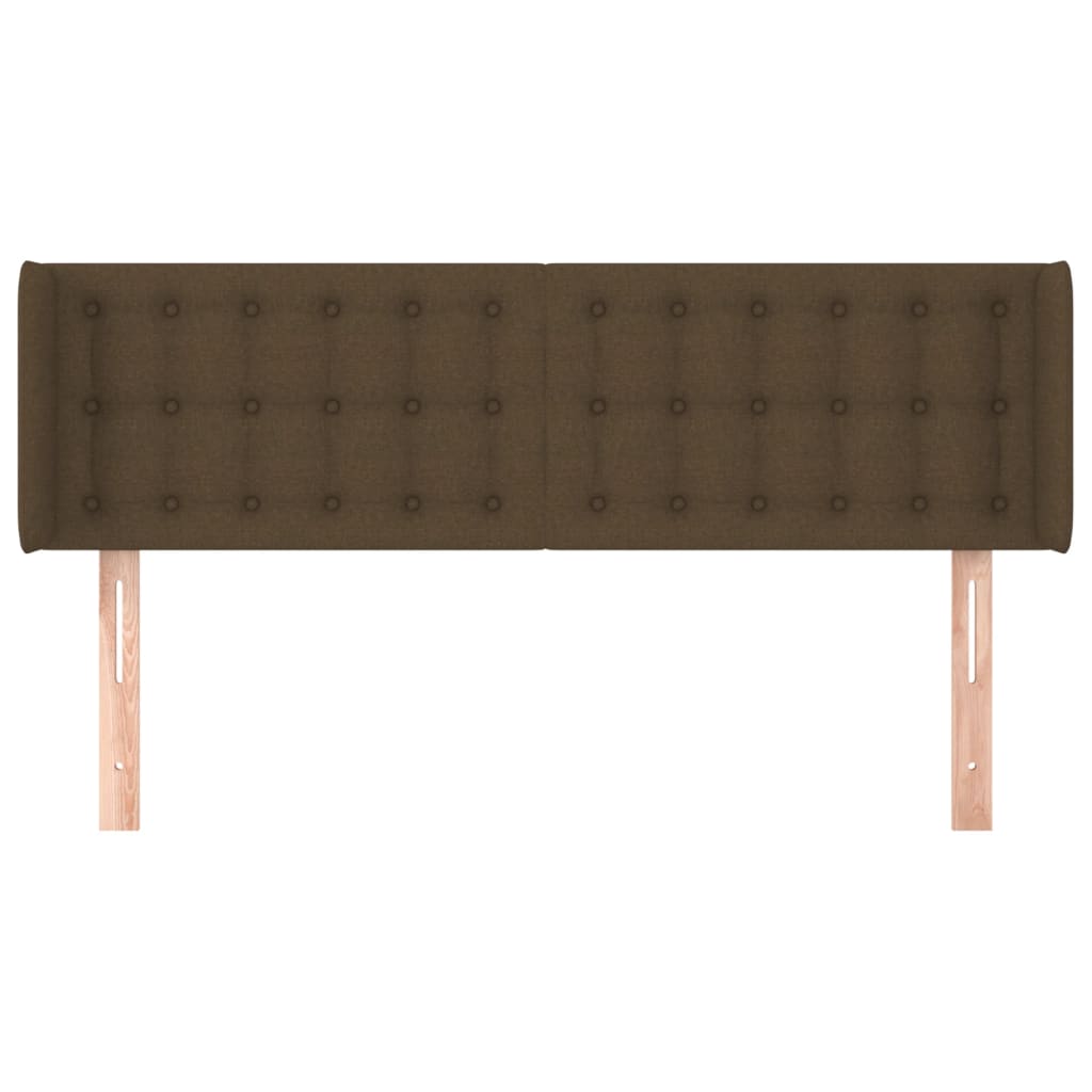 vidaXL Kopfteil mit Ohren Dunkelbraun 147x16x78/88 cm Stoff