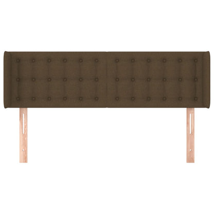 vidaXL Kopfteil mit Ohren Dunkelbraun 147x16x78/88 cm Stoff