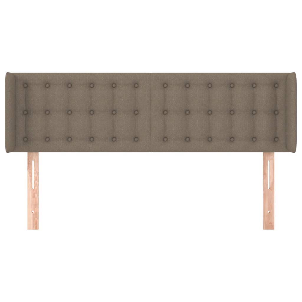 vidaXL Kopfteil mit Ohren Taupe 147x16x78/88 cm Stoff