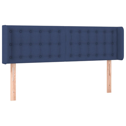 vidaXL Kopfteil mit Ohren Blau 147x16x78/88 cm Stoff