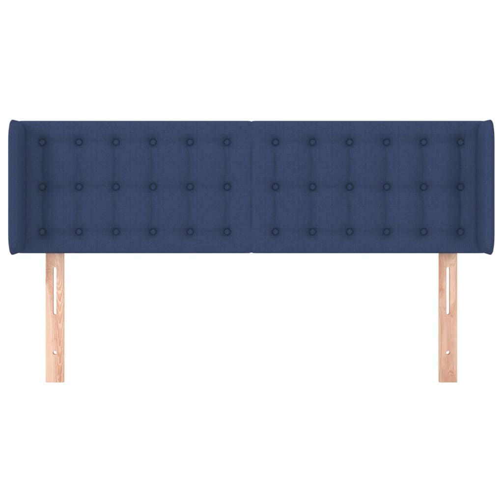 vidaXL Kopfteil mit Ohren Blau 147x16x78/88 cm Stoff