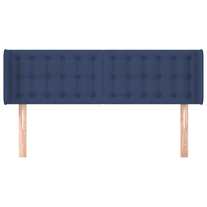 vidaXL Kopfteil mit Ohren Blau 147x16x78/88 cm Stoff