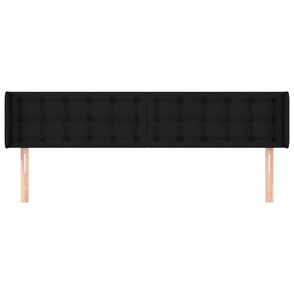 vidaXL Kopfteil mit Ohren Schwarz 163x16x78/88 cm Stoff
