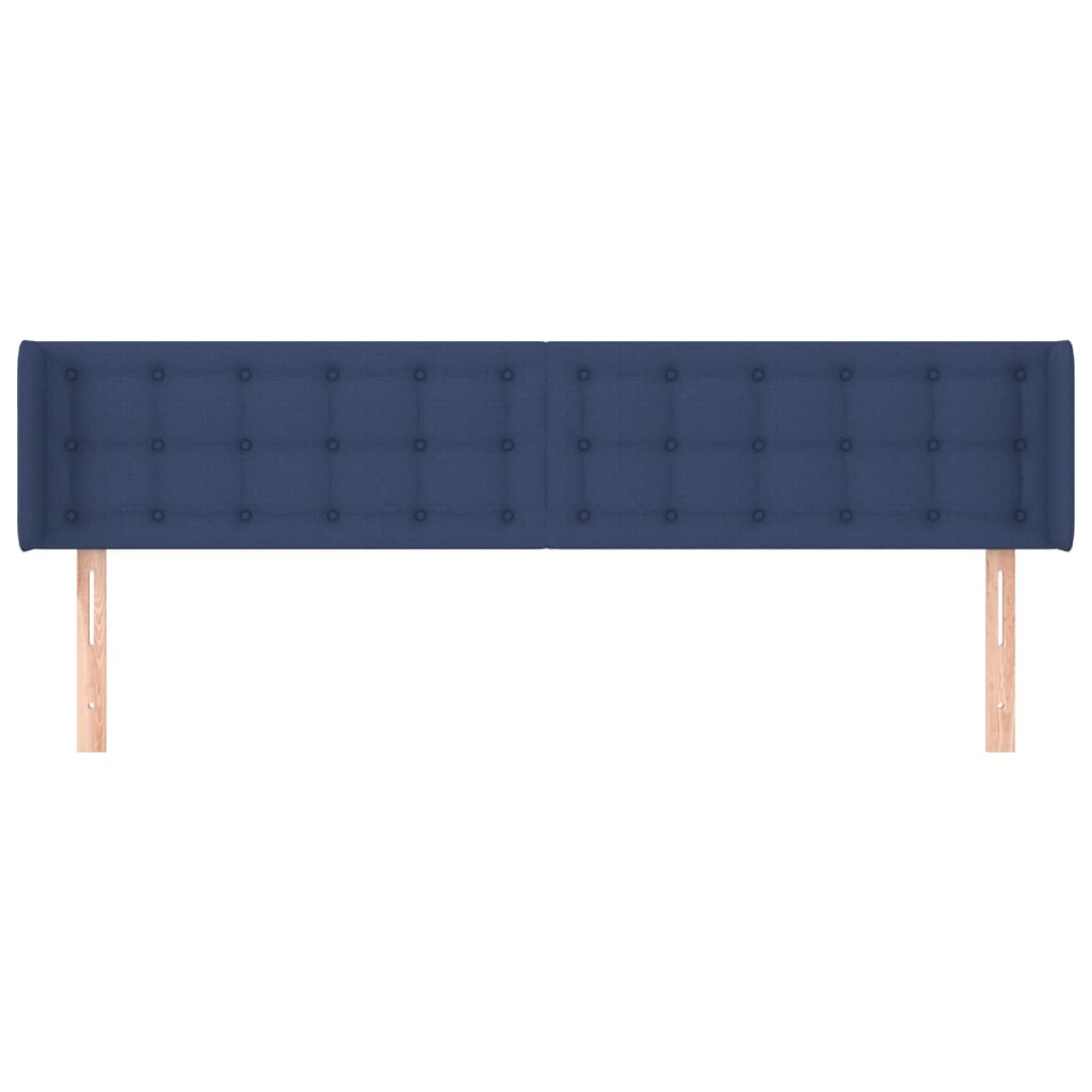 vidaXL Kopfteil mit Ohren Blau 163x16x78/88 cm Stoff