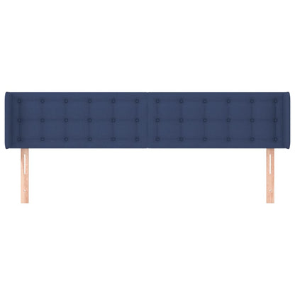 vidaXL Kopfteil mit Ohren Blau 163x16x78/88 cm Stoff