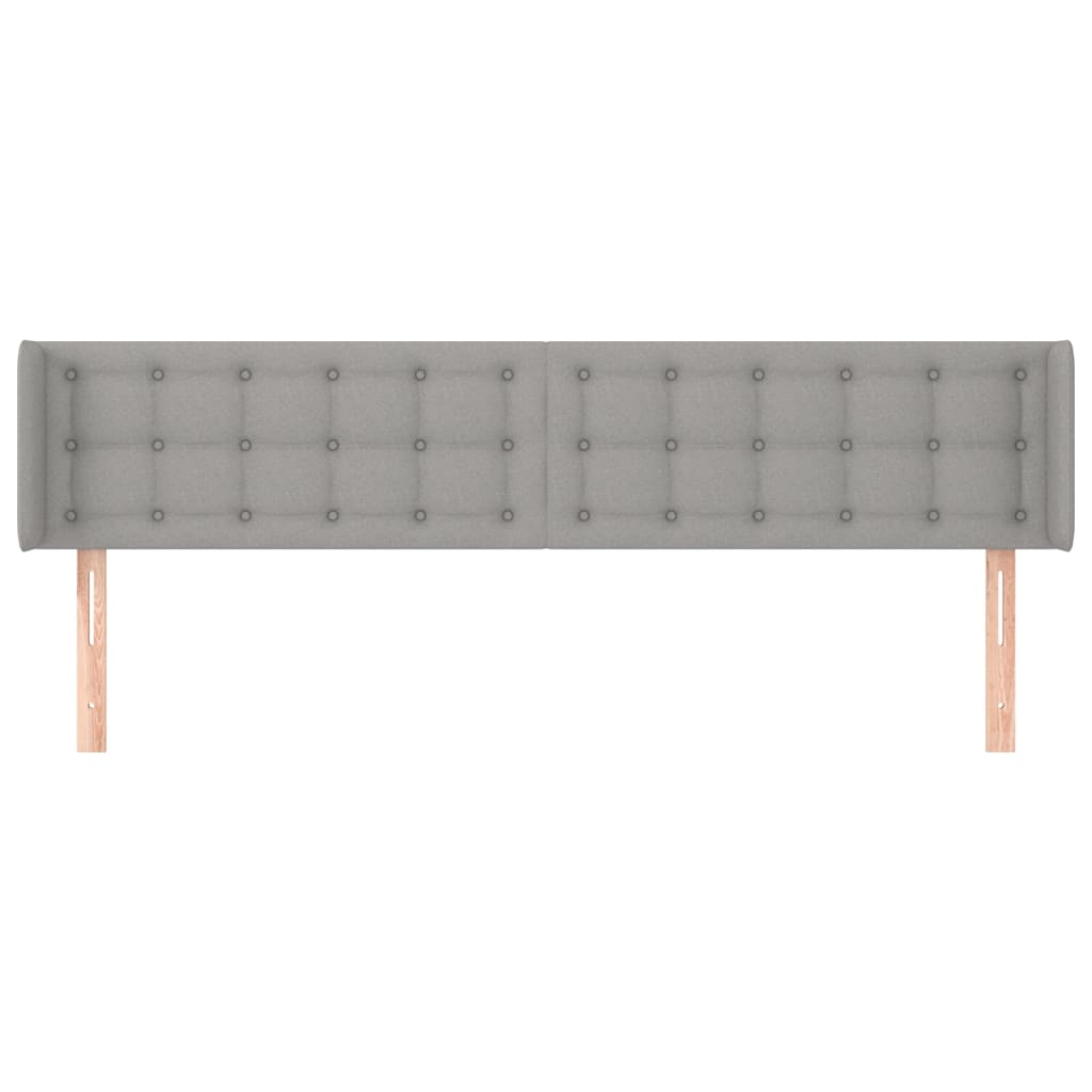 vidaXL Kopfteil mit Ohren Hellgrau 183x16x78/88 cm Stoff
