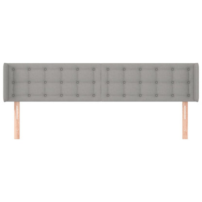 vidaXL Kopfteil mit Ohren Hellgrau 183x16x78/88 cm Stoff